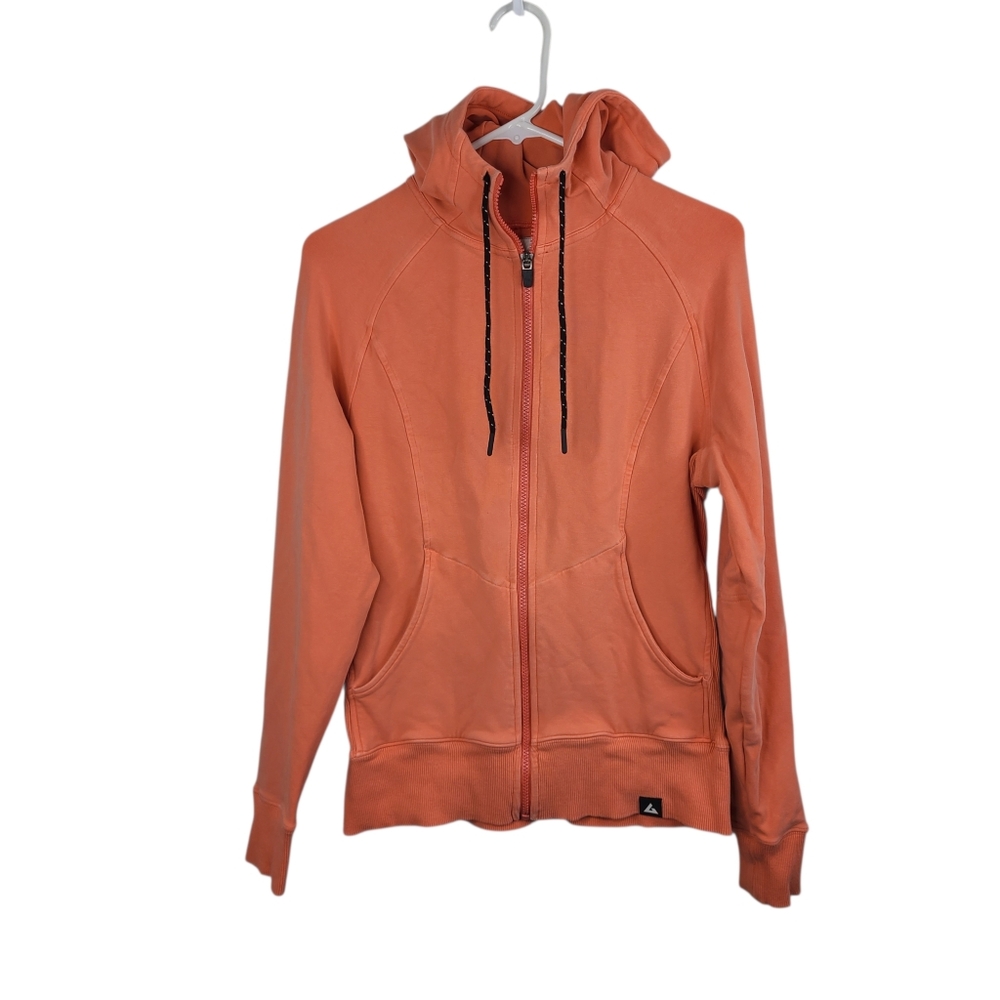 American Giant Peachy Orange Full-Zip Hoodie Women's Medium USA Made